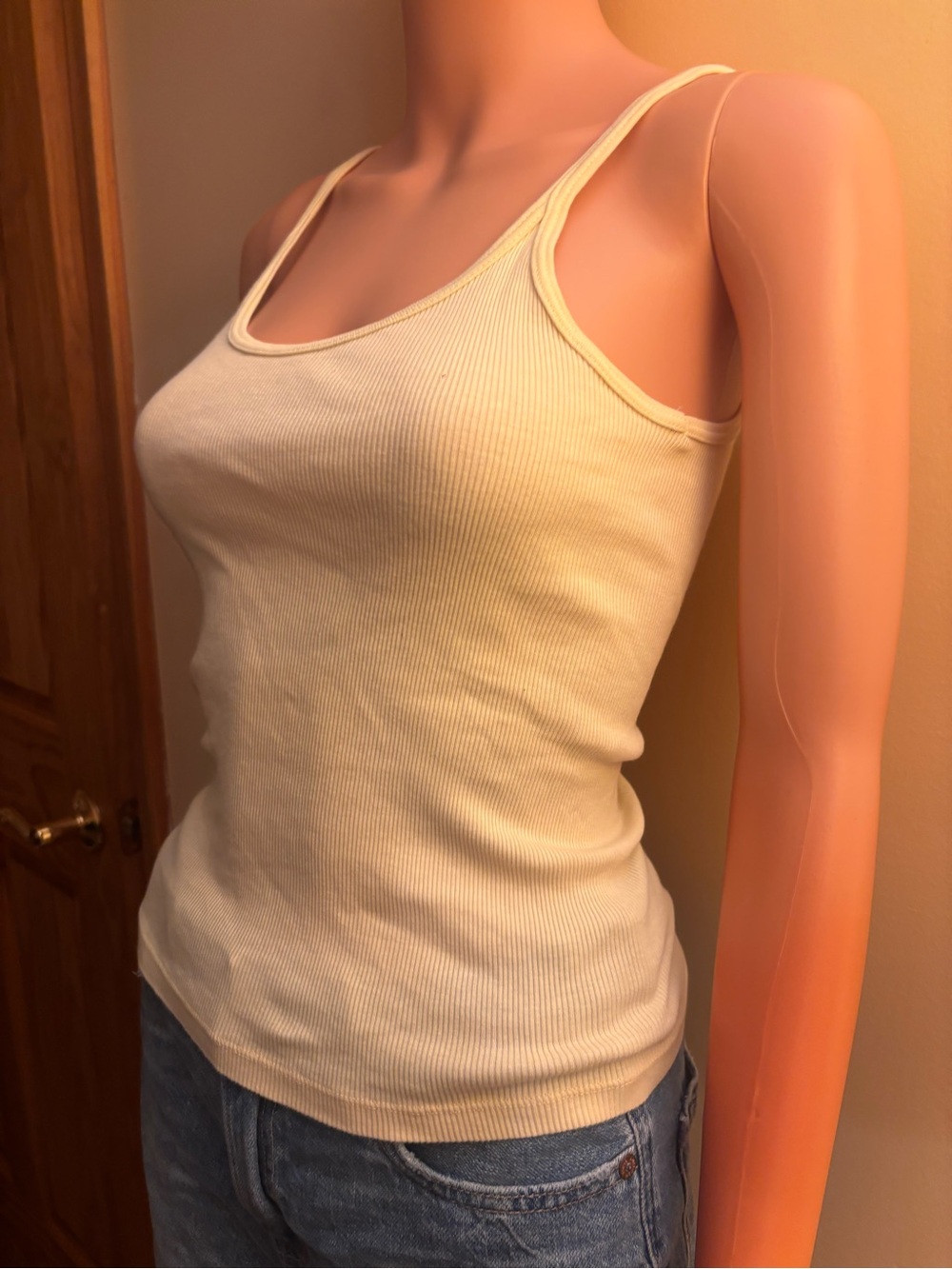 Brandy Melville Ribbed light Yellow Tank Top
